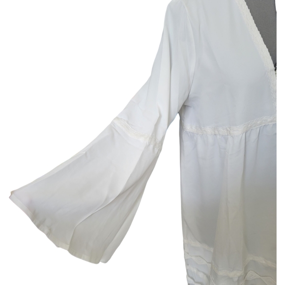 NWT White Oversized Peasant Lace Flowy Boho Cottage Core Dress Size Medium Large - Picture 5 of 11